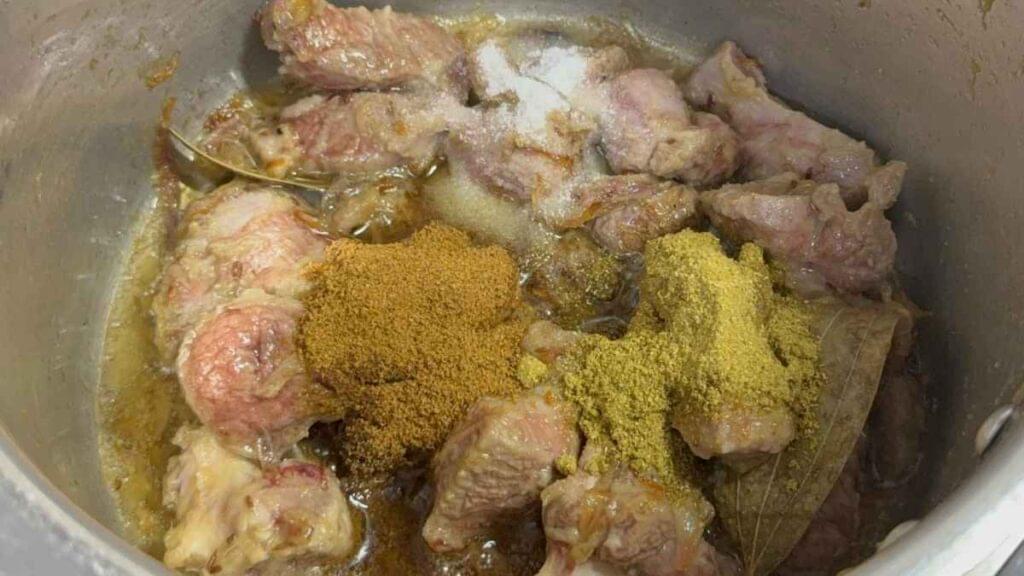 Mutton pulao in pressure cooker Mutton Pulao